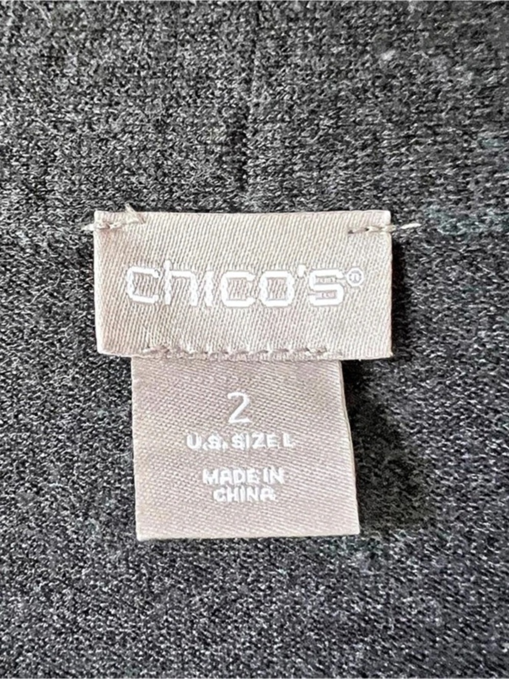 Chico's Graphite Heather Gray Cashmere-Blend Wrap Front Sweater Balletcore L - Picture 10 of 11